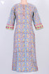 Cambric Cotton Kurta With Floral Block Print